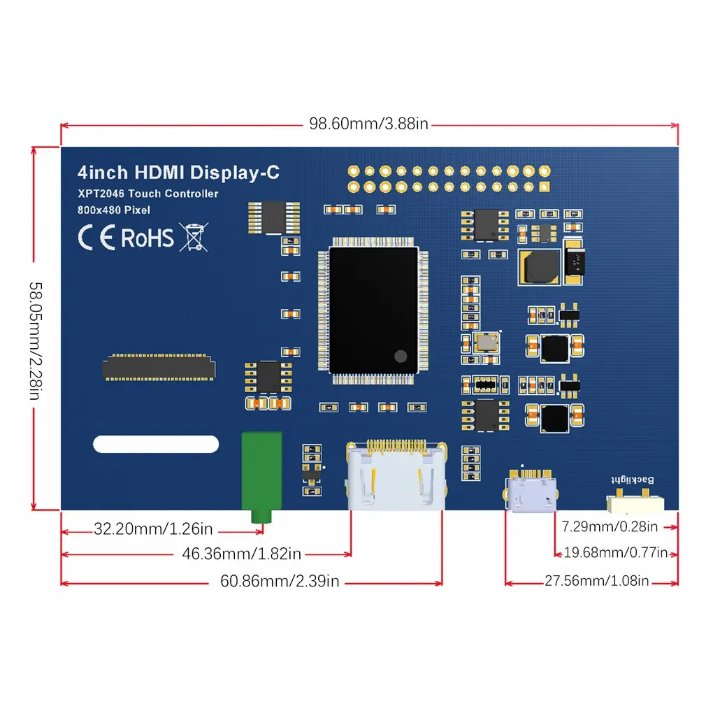 7/5/4/3,5-дюймовый ЖК-монитор HDMI 1024X600 HD сенсорный экран емкостный сенсорный экран для Raspberry Pi 4 Модель B 3B+/3B/2B/B+ сенсорный экран