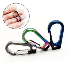 

1pc Titanium Alloy Carabiner Spring Snap Hook Clip Key Chain Ring Hold Mini Clasp Buckle Hooks Buckle Tools Keychains 2021 New