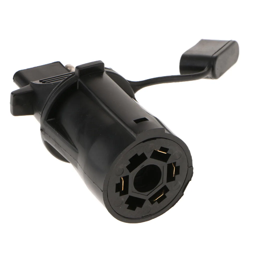 

24V 7 to 4 Pin Trailer Truck Adapter Blade Round Socket Connector Converter