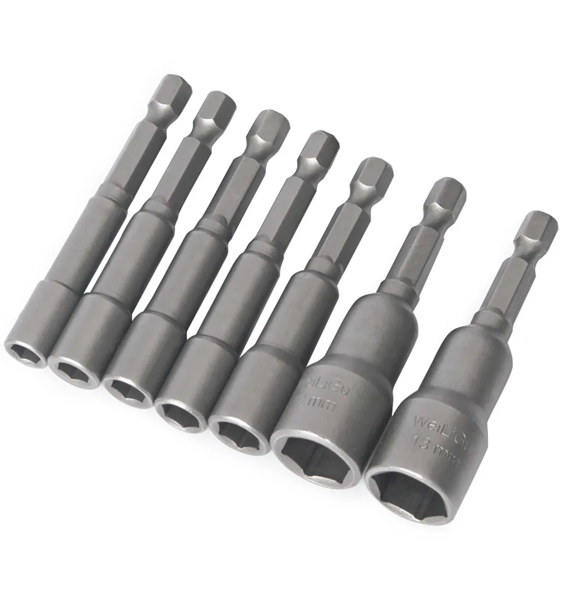 

4mm-24mm Hex Socket Sleeve Bit Nut Driver Set for Power Drills Impact Drivers Hand Drills Tools Parts Length 65mm