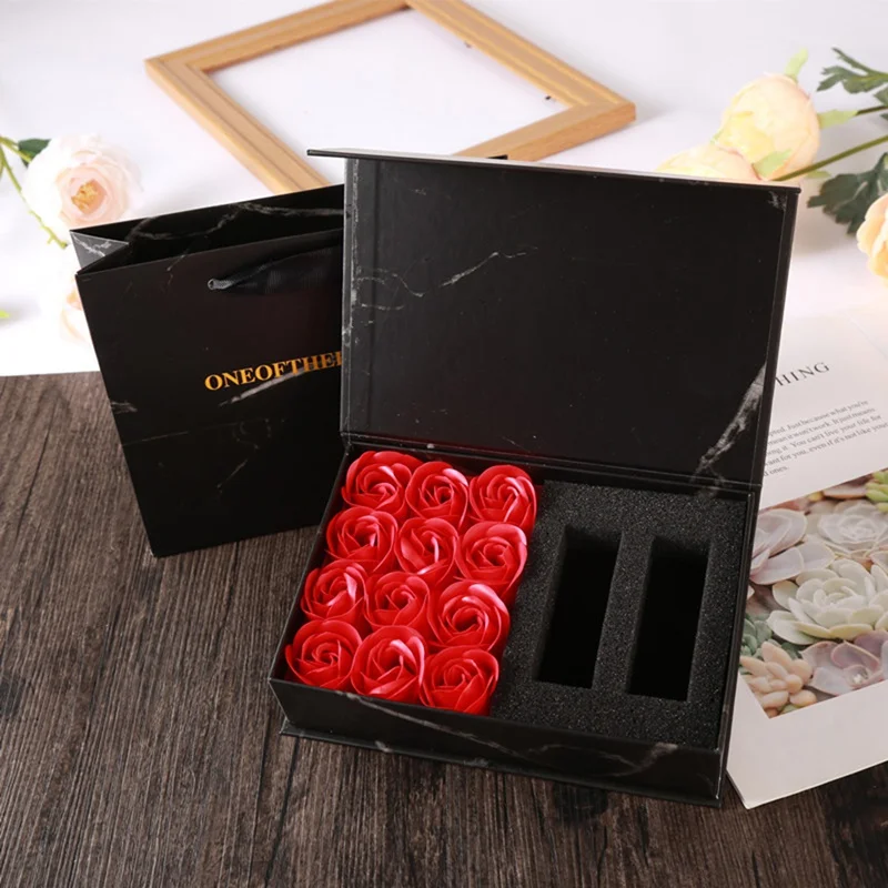 

16Pcs Scented Rose Flower Petal Bouquet Gift Box Bath Body Soap Gift For Valentine's Day Wedding Party Favor