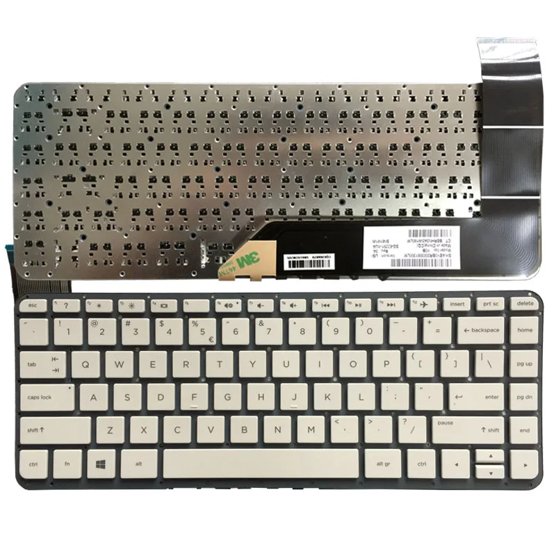 New For HP stream 14-ax012ds 14-ax020nr 14-ax020wm Keyboard US No Frame White