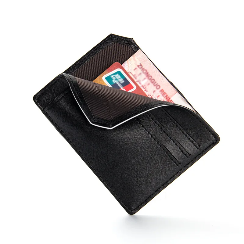 Slim Designer Men's Credit Card Holder Leather Wallets Bank Card Case Business Mini Purse For Driver's License Small Cardholder