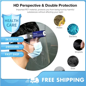 

2PCS Protective Cover Transparent Face Shield Soft Latex Foam Elastic Headband Protection for Spit Dust Fog Pollen