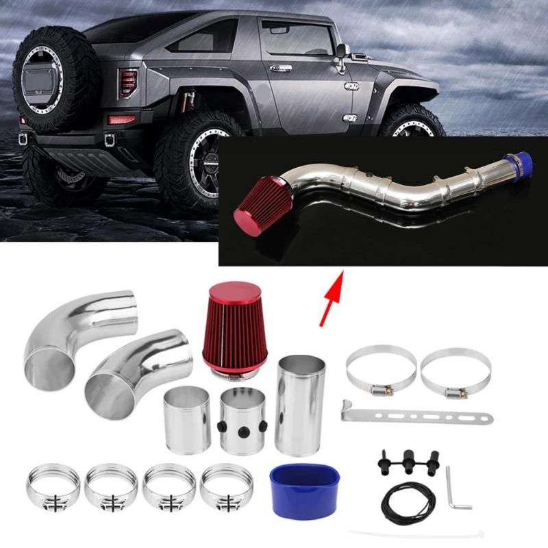 Enrilior 76mm/3inch Aluminium Universal Car Cold Air Injection Intake Filter System Hose Pipe Tube Kit Enrilior 76mm/3inch Aluminium Universal Car Cold Air Injection Intake Filter System Hose Pipe Tube Kit