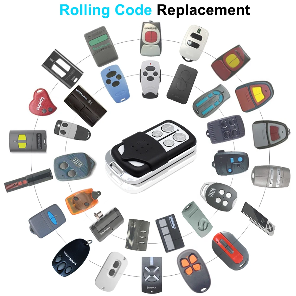 2020 New Rolling Code Garage Door Remote Control 433.92MHz 868MHz Door Command Transmitter Opener Keychain