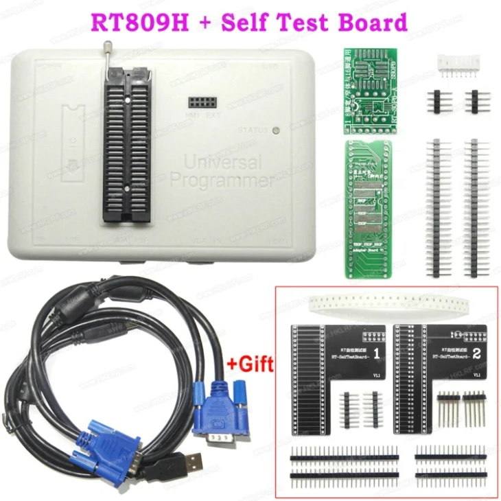 RT809H EMMC-NAND флэш USB программист+ 55 предметов BGA48 BGA64 BGA169 TSOP56 SOP44-DIP44 все адаптеры с EDID Cble+ ручка - Цвет: RT809H SelfTestboard