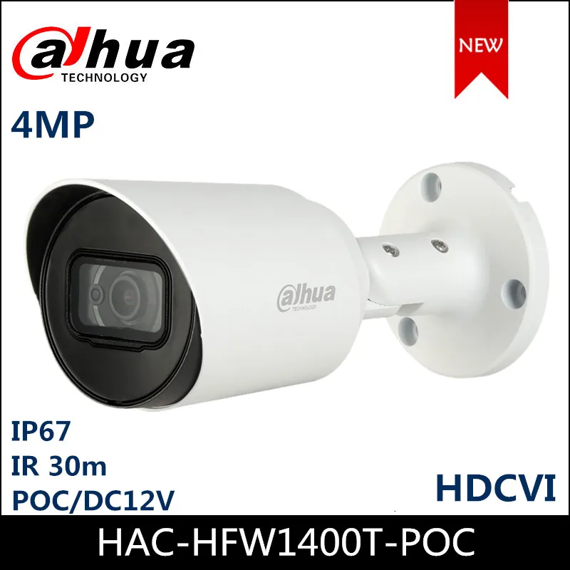 

Dahua POC Camera 4MP HDCVI Camera Smart IR 30 Meters Support POC DC12V 3.6mm default lens Security camera HAC-HFW1400T-POC