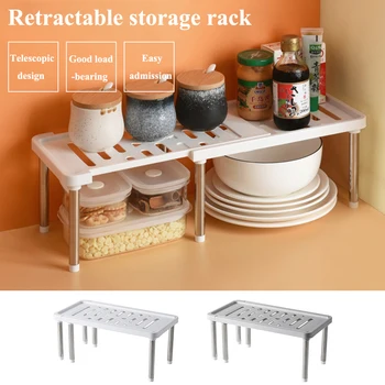

1pcs Extendable Storage Shelf Kitchen Cabinet Holders Closet Organizer Storage Rack For Kitchen Bathroom Accessories