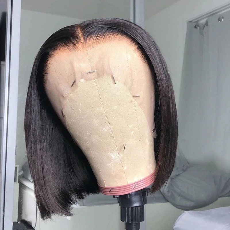 transparent lace bob wig for black women 4