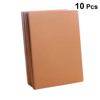

10pcs Kraft Paper Notepad Blank Travel Journal Notebook Diary Book for Writing Drawing (A5 )