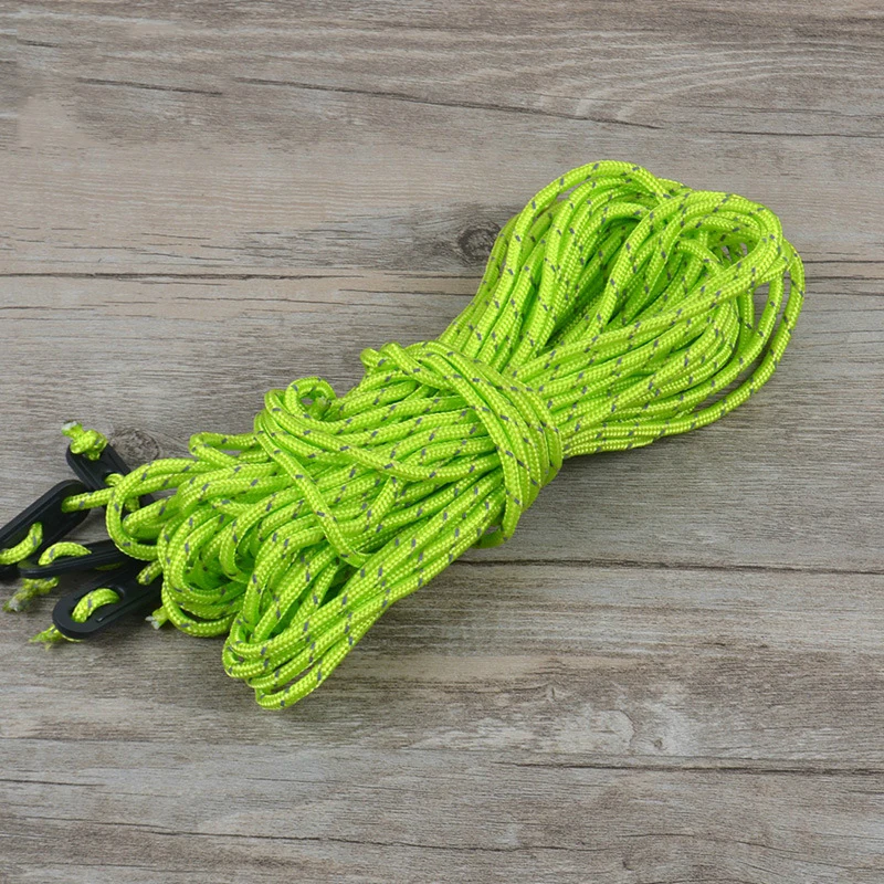 Reflective Tent Ropes 4pcs/pack High Strength 2m Length Wind Rope with Buckle Outdoor Camping Windproof Accessories outdoor tent ropes camping tent accessories camping cord buckles camping rope buckle