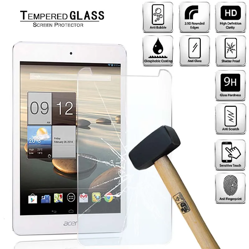 

Tablet Tempered Glass Screen Protector Cover for Acer Iconia W3 810 Anti-Screen Breakage 9H Tempered Glass Screen Protector Film