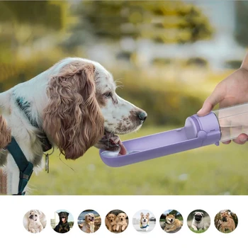 

Portable 420ML Plastic Foldable Pet Dog Travel Water Drinking Feeder Bottle Bowl Outdoor Dogs Travel Water Bottle Pet Supplies
