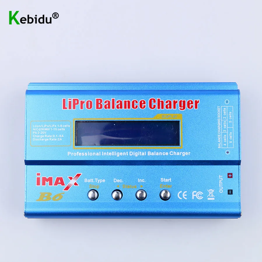 

Kebidu IMAX B6 Lipro Battery Balance Charger Nimh Li-Ion Ni-Cd Digital RC Charger Balance Discharger With Digital LCD Screen