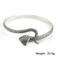 925 пробы, серебряный браслет в форме змеи, Европейский Винтажный стиль, для мужчин и женщин, хорошее ювелирное изделие, Регулируемый Круг, размер