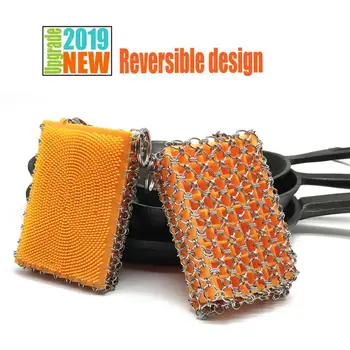 

Silicone Stainless Steel Double Sided Cleaning Brush Metal Pot Brush Net Ring Net Wash Pot Net Kitchen Tools High Quality