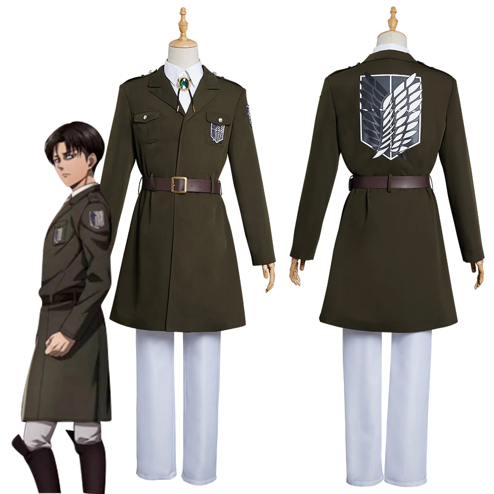 Attack On Titan Season Cosplay Costume Survey Corps Uniform Suit Army Green Coat Eren Levi
