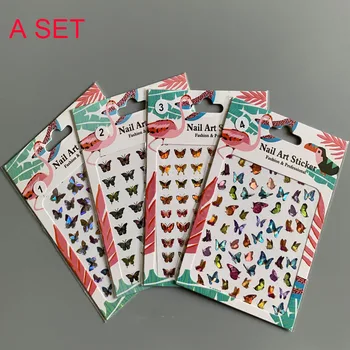 

LOT Elegant Butterfly 3D Nails Art Manicure Back Glue Decal Decorations Nail Sticker For Nails Tips Beauty