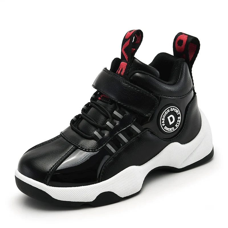 Детская уличная спортивная обувь Jordan, Баскетбольная обувь, дышащие кроссовки для мальчиков и девочек, нескользящая Мягкая Спортивная обувь для игр - Цвет: black
