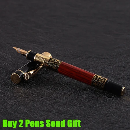 Fountain Pen Брендовая Роскошная перьевая ручка Hero, для офиса, руководителя, быстрое письмо, Подарочная металлическая ручка, купить 2 ручки, отправить подарок - Цвет: Fountain Pen