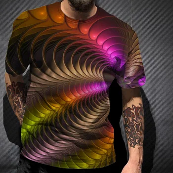 

Cool color short sleeve European and American street clothing 3D digital printing men's sports T-shirt street T-shirt