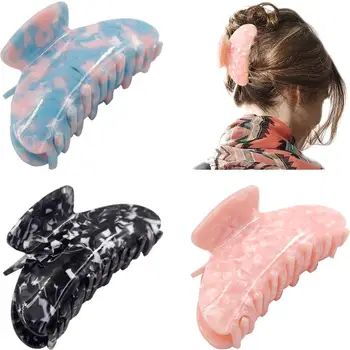 

3PCS Women's Hair Claw Big Banana Clips Tortoise Barrettes Celluloid French Design Barrettes Large Fashion Accessories for Women