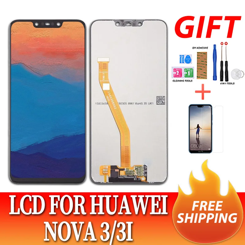 Для Huawei Nova 3 ЖК дисплей + сенсорный экран PAR LX1 LX9 3i LCD INE LX2 L21Display ANE LX3 L23 P Smart LCD|Экраны