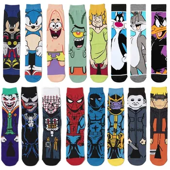 

Men fashion socks men anime funny socks hip hop personality anime socks cartoon fashion skarpety high quality sewing pattern нос