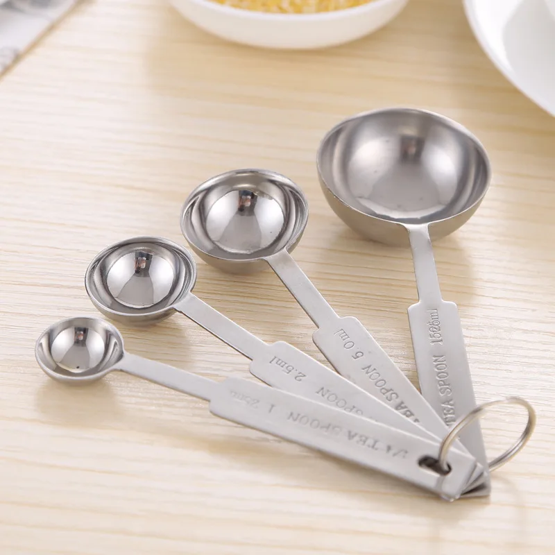 201 Stainless Steel Measuring Spoon Kitchen Bakery Measuring Tool Bar Measuring Milk Powder Salt Measuring Spoon Set Measuring F
