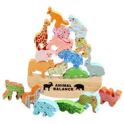 Bloco de empilhamento requintado acabamento suave presentes equilíbrio animal barco jogo quebra cabeça bloco de construção para a loja