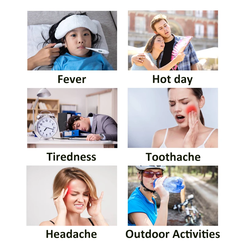 7bags Fever Down Patch Antipyretic Headache Relieve Pain Pad Lower Temperature Paste Ice Gel Polymer Hydrogel Cooling Patch A207