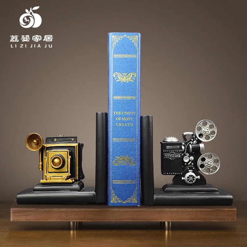 

Resin Crafts Wholesale Northern European-Style Crafts Vintage Audio Book End Students Bookends Creative Home Library Decoration