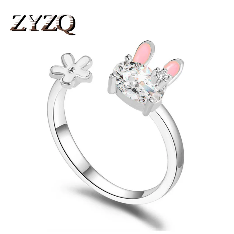 ZYZQ красивое кольцо кролик романтическое корейское Помолвочное медное
