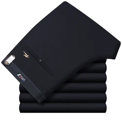 New Stretch Formal DressTrousers for Men Summer Straight Classic Men's Total Freedom Relaxed Classic Flat Front Pant