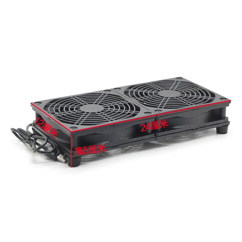 

DIY DC 5V USB power Router PC Cooler TV Box Wireless Silent Quiet Cooling fan 120x120x25mm 12CM and Screws Protective net