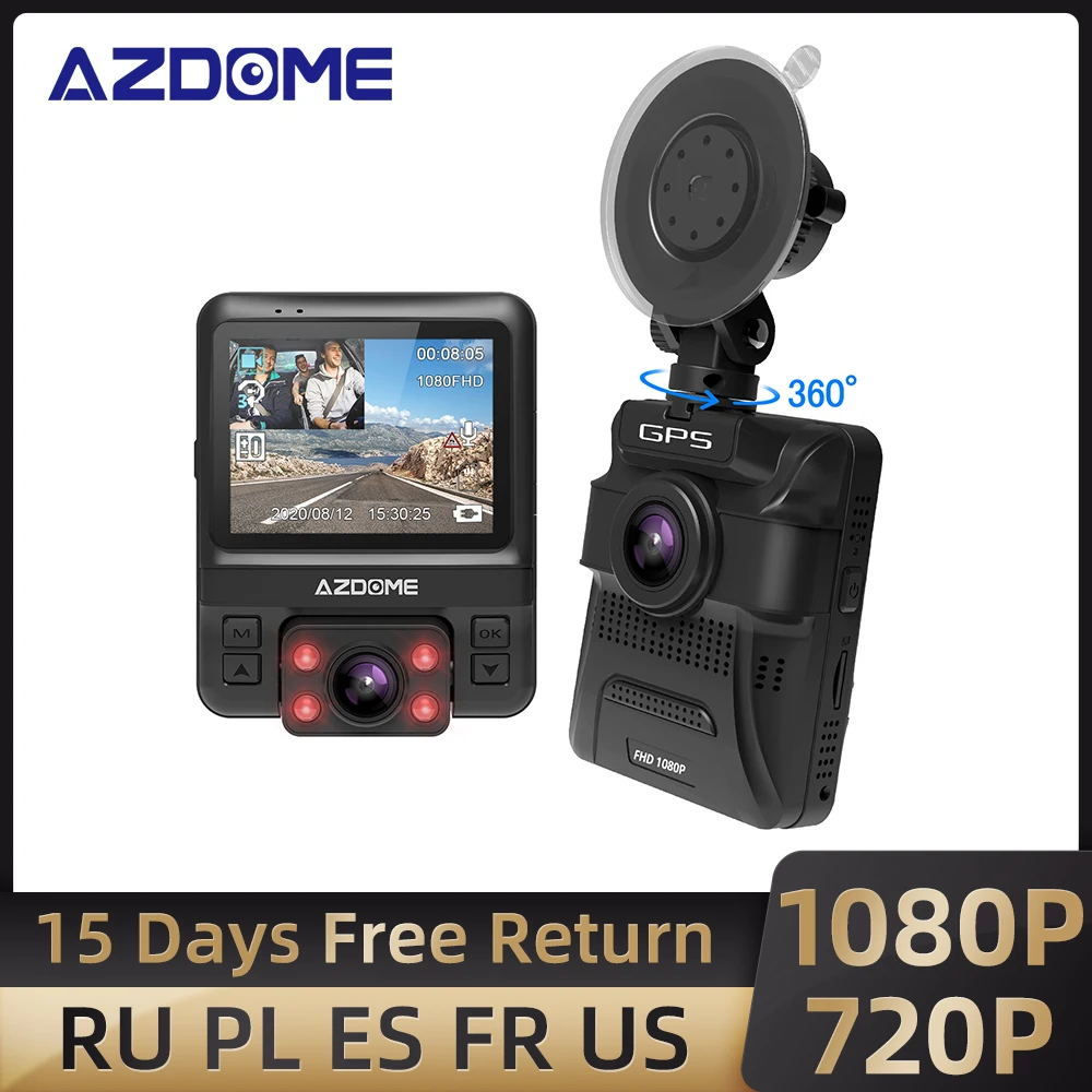 Видеорегистратор AZDOME GS65H автомобильный Full HD 1080P/720P ночное