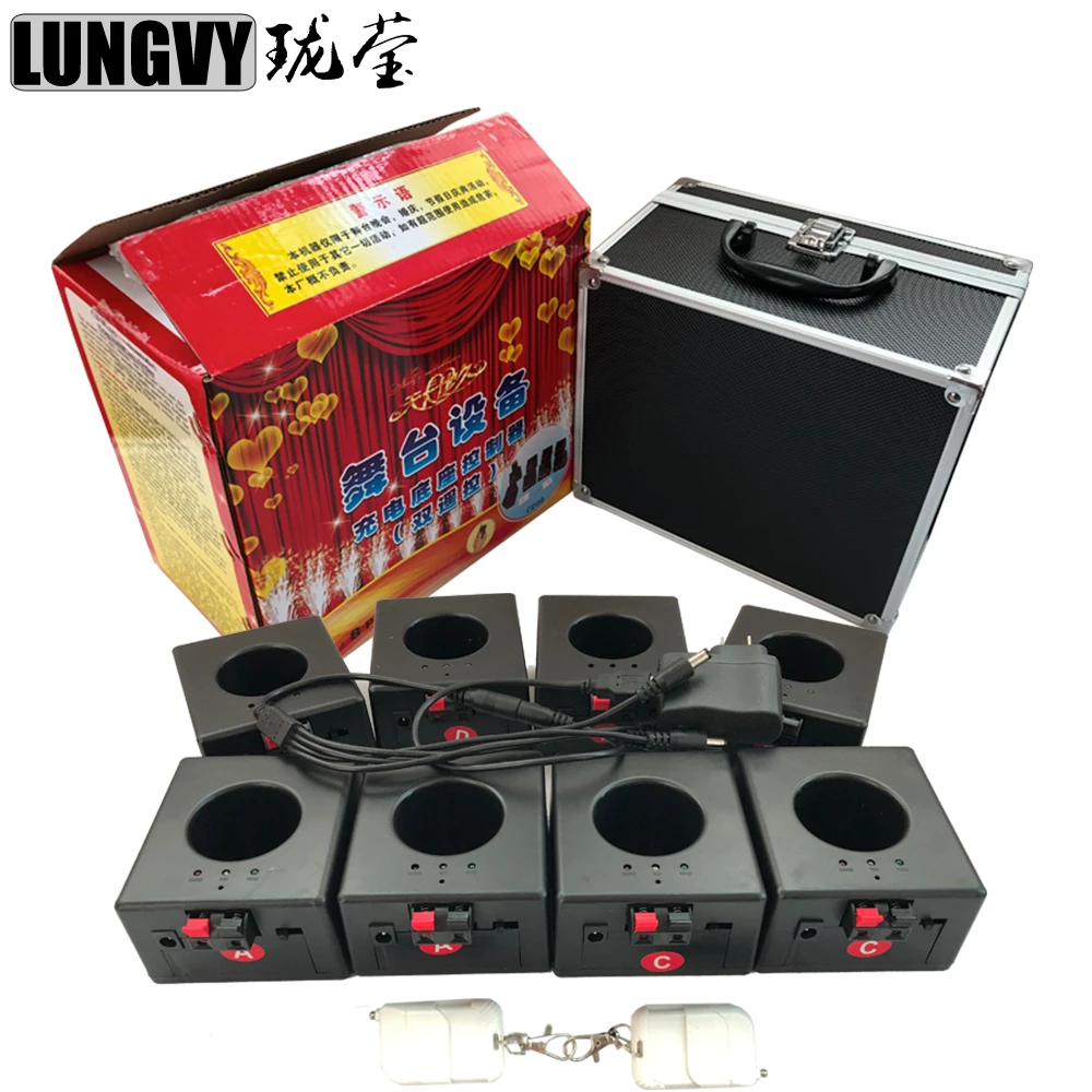

Free Shipping BD08 8 Channels Rechargable Receiver Double Remote Control Fountain Base Fire Machine Cold Fire Fountain