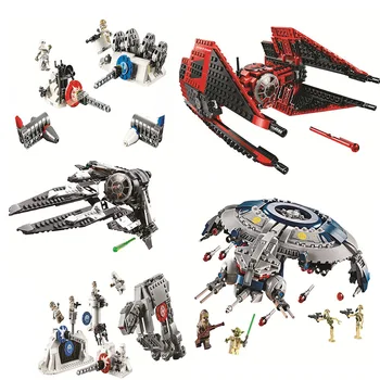 

Star Warsing Gunship War Building Blocks Black Ace TIE Interceptor Major Vonreg Fighter Bricks Set Fit Legoing 75211 75242 75240