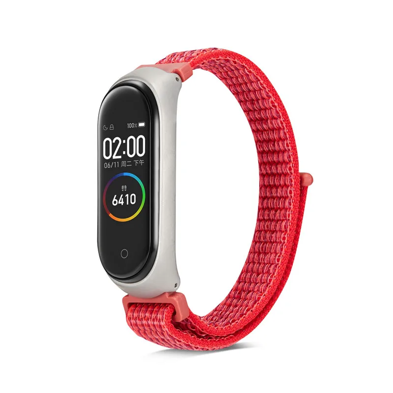 Nylon Strap Loop for Mi band 4 3 Strap Colorful Wristband Mi band 4 3 Bracelet replaceable Breathable Smart Watch Accessories