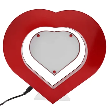 

LED Red Heart Shaped Magnetic Levitation Photo Frame Home Office Wedding Decor EU/US