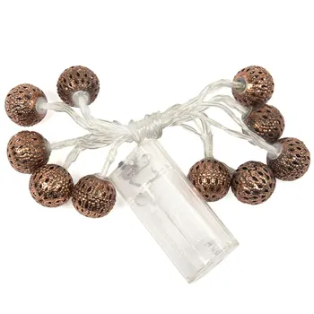 

10LED Ball Lights String Celebration Festival Hollow out Beautiful Wedding Home Decoration Party Ball Lamp String Creative