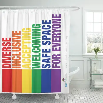 

Shower Curtain LGBT Safe Space LGBTQ Home Decor Waterproof Bath Bathroom Curtains Set with Hooks