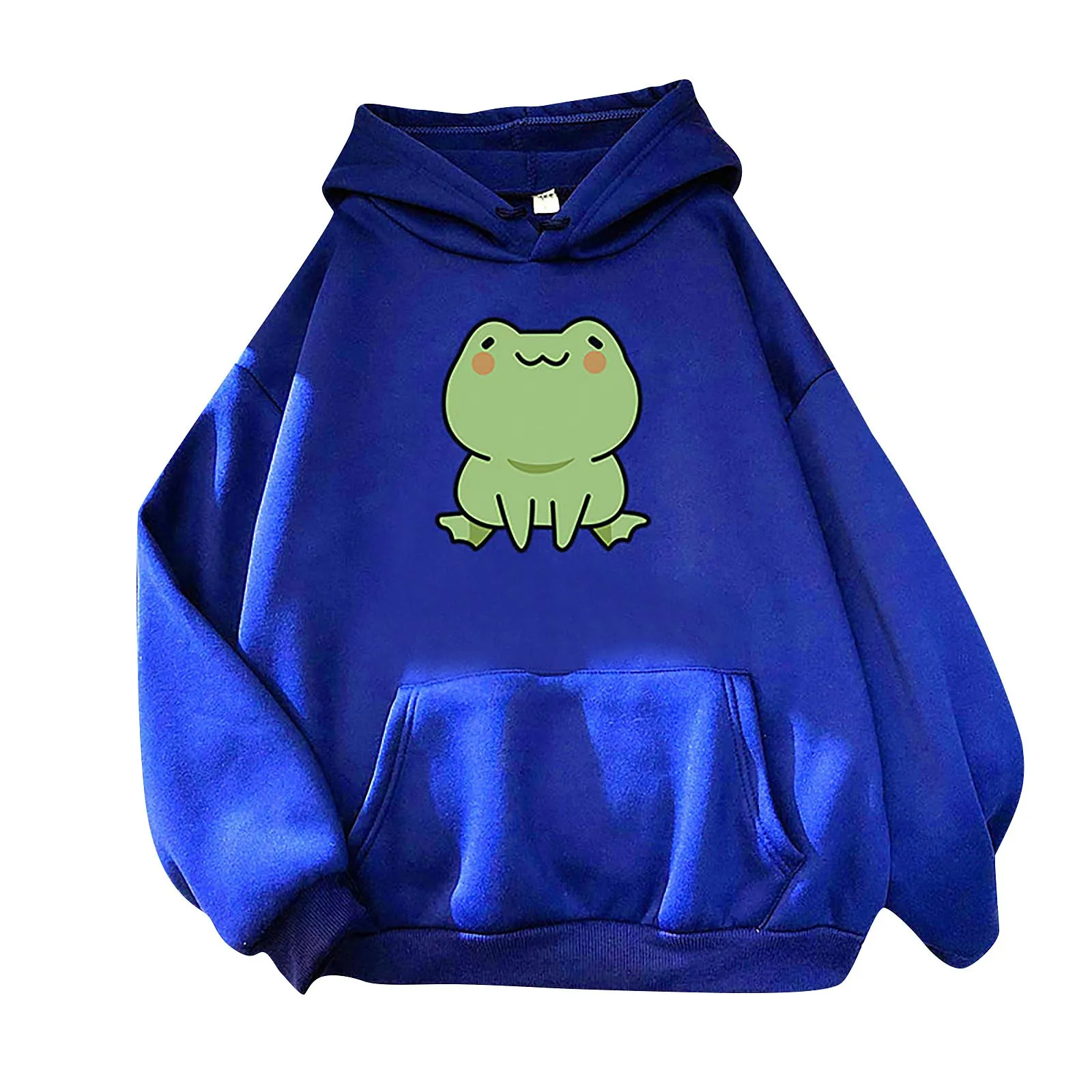 Hemlock Women Teens Cute Frog Sweatshirts Hooded Long Sleeve Tops Oversized Sweatshirt Pullover Tops Outwear 