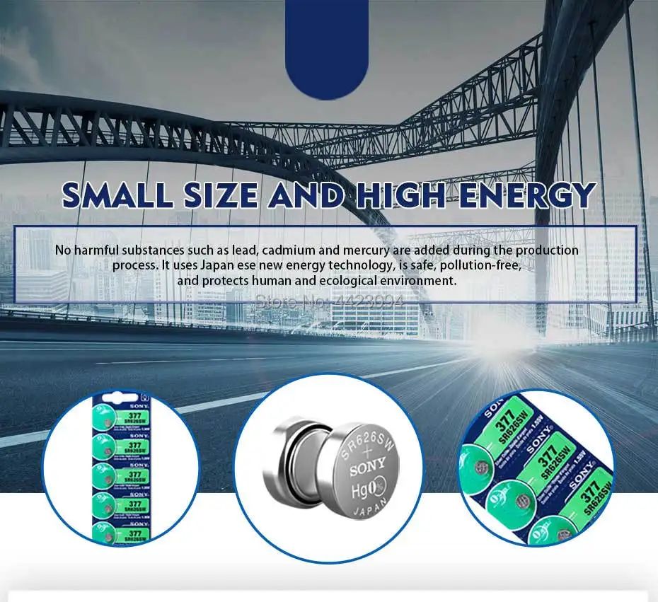 5pc Sony 100% Original 377 Sr626sw Sr626 Ag4 1.55v Silver Oxide Watch Battery  Sr626sw 377 Button Coin Cell Made In Japan - Button Cell Batteries -  AliExpress