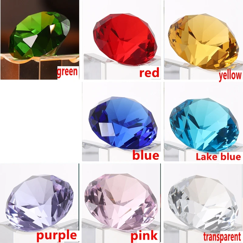 8 Colors Crystal Paperweight Faceted Cut Glass Giant Diamond Jewelry Home Decor Crafts for ornament crafts,glass ornament,crystal stone ornament,crystal ornament,miniature figurines,resin ornaments,resin crafts