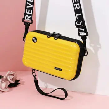 

New personality Mini luggage suitcase fashion Designer hard small square box bag Shoulder bag women Purses And Handbags F-591