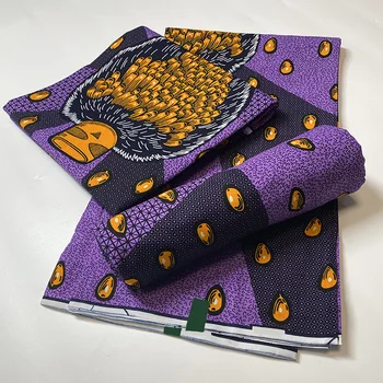 

Veritable Purple 100% Cotton Ankara Fabric African Real Wax Print Fabric for Dress for Party Dress 6yards NN1018-12