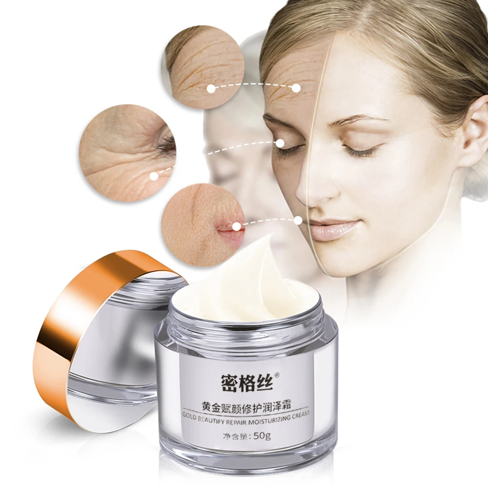 

50ml 24K Gold Beautify Moisturizing Cream Nourish Improve Rough Firming Skin Repair Damaged Remove Acne Scars