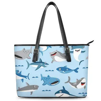 

Women Luxury Pu Leather Handbag Shark Dolphin Print Ladies Beach Crossbody Shoulder Bags Fashionable Totes Bolsa Feminina
